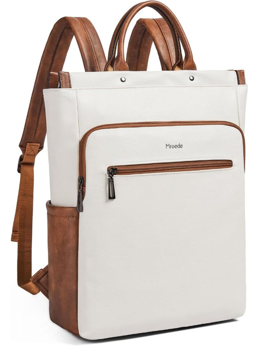 Leather Laptop Backpack For Women, Travel Backpack Purse Fits 15.6 Inch Laptop,